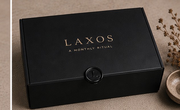 Closed matte black LAXOS box